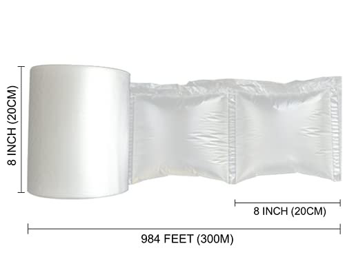 Air Pillow Film Bubble Cusion Roll for Packaging - 984ft x 8" x 8" (300m x 20cm x 20cm) - size: 8"x8"