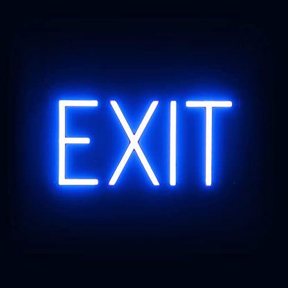 SpellBrite LED Neon EXIT Sign for Business - Blue, 14" x 6" - color: Blue, size: EXIT (14"x6.3")