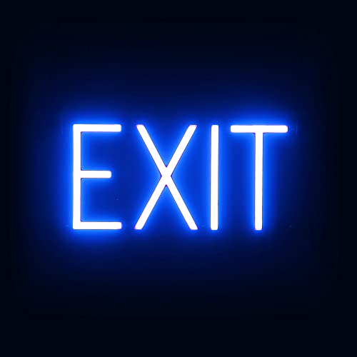 SpellBrite LED Neon EXIT Sign for Business - Blue, 14" x 6" - color: Blue, size: EXIT (14"x6.3")