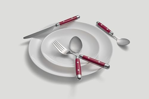 Cambridge Jubilee Red 16-Piece 18/0 Silverware Set for 4, Flatware - color: Red