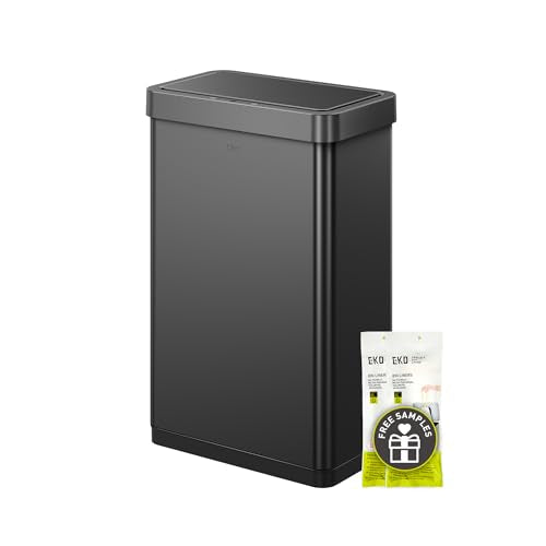 EKO Mirage X 80 Liter / 21.1 Gallons Motion Sensor Trash Can or Recycling Bin, Automatic Large Kitchen Trash Can Touchless, Stainless Steel, Matte Black - size: Mirage X 80 liter - Matte Black
