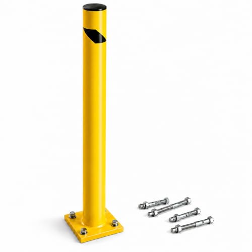 Crowd Control Warehouse Trafford Industrial 60-Inch Steel Bollard, Yellow - size: 60 inches