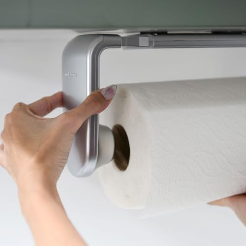 ONE Hand Tear Paper Towel Holder Under Cabinet/Wall for 9.4-11inch, Silver - color: Silvery