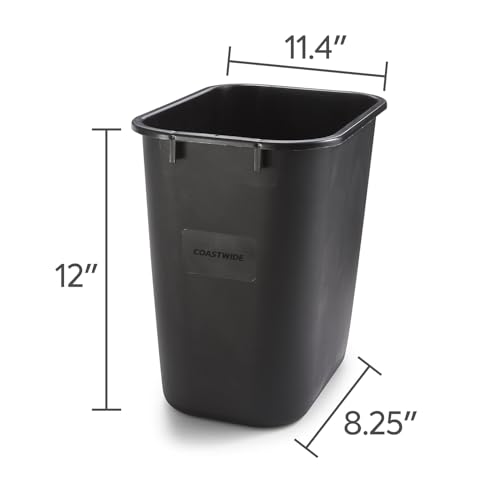 Coastwide Professional Indoor Trash Can Without Lid, Black, 3.5 Gal - color: Black, size: 3.5 Gal., style: 1 Pack