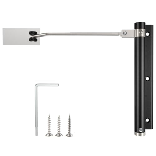 Automatic Door Closer, Stops Door Slamming, Ultra-Quiet Soft Close for Home & Apartment Doors, Upgraded Aluminum Roller Arm, Scratch-Free, Adjustable Speed, Self Closing Spring Door Closer, Black - size: Large Size – Doors up to 132 lbs, style: Matte Blac