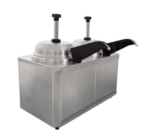 Kratos Commercial Hot Topping Dispenser with 2-Heated Spout and Pump - size: Double Warmer with Heated Spout