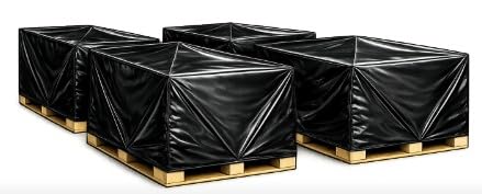 – 150” x 74” Pallet Cover, 3 MIL Black Plastic Pallet Shroud, Heavy Duty Polyethylene Pallet Covers, Large Industrial Pallet Bag, Made in USA