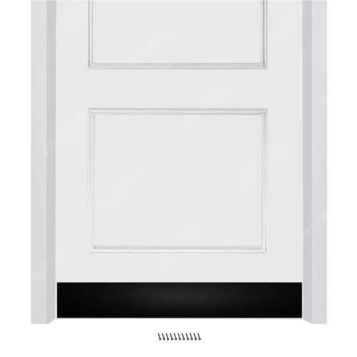 Deck the Door Decor Mop Protection Door Plate – Anodized Aluminum – ADA-Compliant Commercial Door Guard – Heavy-Duty Door Protection – Satin Black Screw Mount – 32 x 4 - color: Satin Black, size: 32" x 4