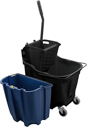 SPARTA 35 Qt Mop Bucket System with Wringer and Insert, Black - color: Black