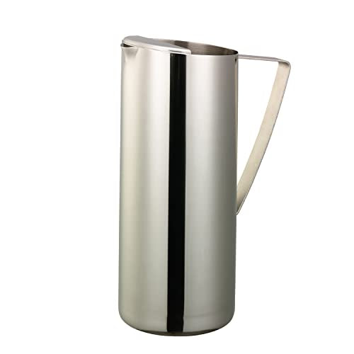 Service Ideas X7025 Water Pitcher, Stainless Steel, Polished, 64 oz. - color: Polished, style: With Ice Guard