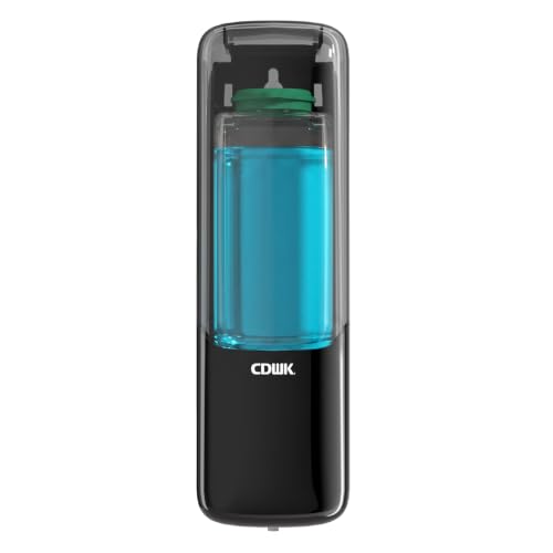 Soap Dispenser Wall Mount, 300ml No-Drill Adhesive or Screw Mounting - color: Black