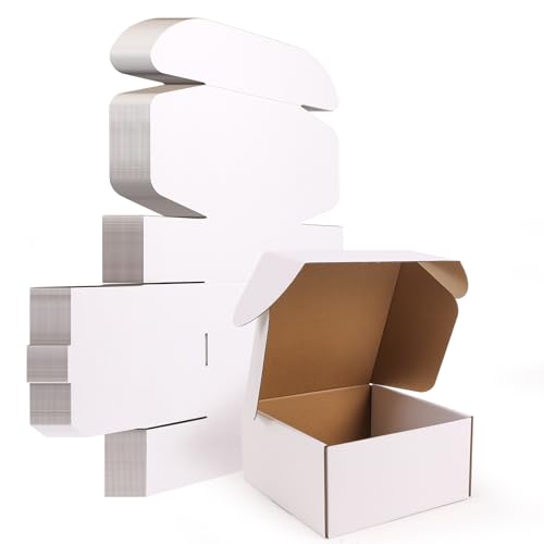 WIFTREY 8x8x4 Shipping Boxes 30 Pack, White Packing Box for Small Business, 8 x 8 x 4 Corrugated Cardboard Boxes for Mailing, Mailing, Shipping - color: White 30 Pack, size: 8x8x4