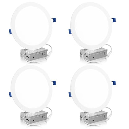 Meconard 4 Pack 8 Inch 5CCT LED Recessed Lighting, Canless Wafer Downlight - color: 5000k/4000k/3500k/3000k/2700k - 5cct white, size: 8 Inch