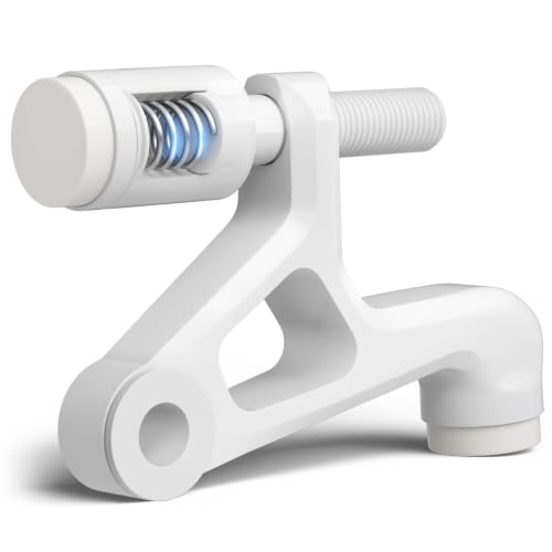 4PCS Hinge Door Stopper, Door Stops with Spring & Silicone Tips - color: White