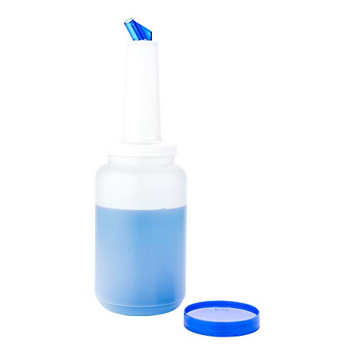 Restaurantware-2.5 Quart Juice Pourer Bottle, 1 Leak-Resistant Store And Pour Container - Dispensing Lid, Storage Lid, Blue Plastic Juice Bar Container, Dishwashable, For Pouring And Storing Drinks - color: Blue, size: 80 Ounces