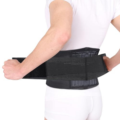 Back Brace Lumbar Support Belt with Support Stays and Straps, L - size: Large