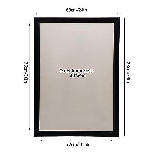 33'' x 24'' LED Poster Frame, Flip Open Light Box Sign 18W with Aluminum Frame, Backlit Advertising Light Box for Menu Poster Retail Store Display, Black - color: Black, size: 33" x 24"