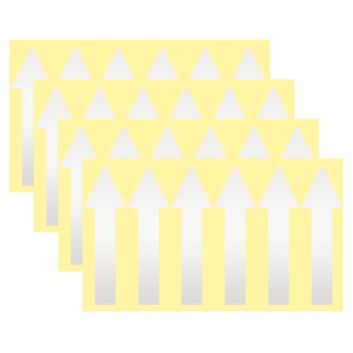M METERXITY 4-Pack Arrow Sticker, 4 x 1 Inch/ 100 x 30 mm PVC Waterproof Self-Adhesive Directional Arrows Removable Directional Floor Decal Stickers for Wall Marking/Road Sign [Silver Gray] - color: Silver Gray