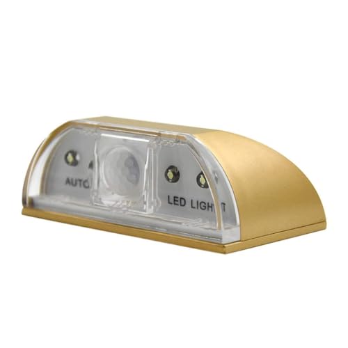 Key Light Door Lights, Small Motion Sensor Light with 4 LED Bulbs, Battery Powered Night Lights for Hallway, Stairway, Kitchen, Closet, Bedroom (2 Pack Gold) - color: Gold-2 Pack