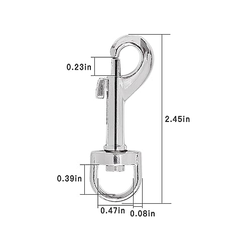 20pcs Snap Hooks for Dog Leash Collar Linking, Heavy Duty Swivel Clasp Eye Bolt Metal Buckle Trigger Clip for Spring Pet Buckle, Purse Bag Making, Keychain, Handmade Crafts DIY Project - color: Silver