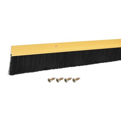 uxcell Door Brush Bottom Sweep H-Shape Aluminum Alloy Base with 2-inch PP Brush for Home, Industrial (35-inch L, Golden) - color: Gold, size: 35-inch x 2-inch