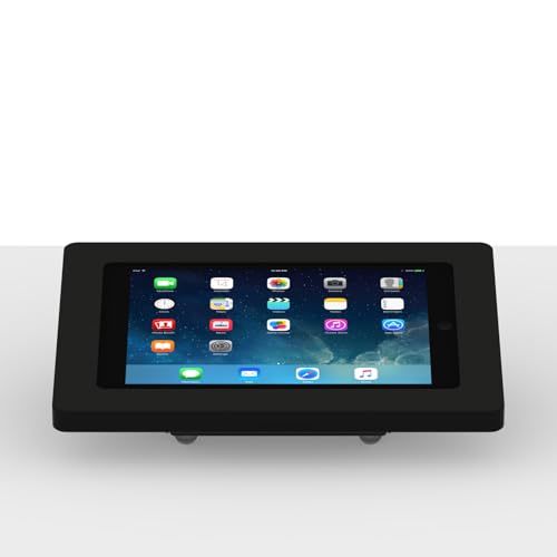 VidaMount Black Enclosure and Fixed Tilted 15° Desk/Surface Mount [Bundle] Compatible with iPad 9.7 (5th / 6th Gen), Pro 9.7", Air 1/2 - color: Black, size: iPad 9.7 (5th / 6th Gen), Pro 9.7", Air 1/2