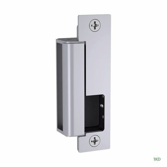 HES 1500C Complete Pac Electric Strike for Cylindrical or Mortise latchbolt Locks, Fire Rated, Includes 1J, 1K, 1KD and 1KM faceplates, Satin Stainless Steel (630), Dual Voltage (12/24 VDC)