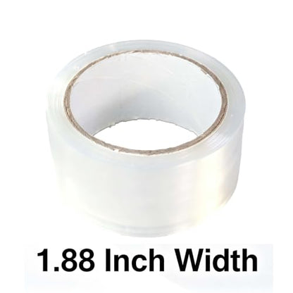 3 Pack Heavy Duty Clear Packing Tape with Dispenser, 1.88 Inch x 110 Yards, No Noise Quiet Packaging Tape for Moving Shipping Mailing Storage Carton Sealing Total 330 Yards
