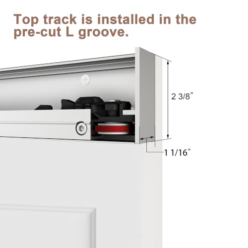 36"x84" 5-Panel Concealed Sliding Barn Door with Soft Close