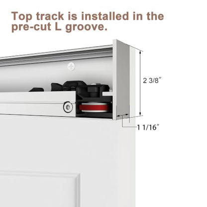 36"x84" 5-Panel Concealed Sliding Barn Door with Soft Close