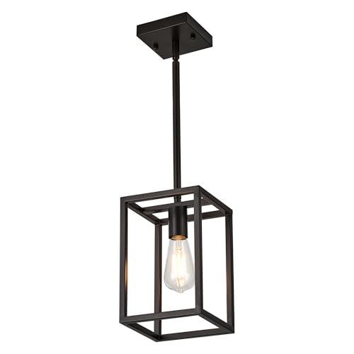 Kitchen Light fixtures Pendant Lighting Chandeliers for Dining Rooms, Mini Pendant Lights 1-Light Modern Hanging Light Fixture Matte Oil-Rubbed Bronze Industrial for Kitchen Island - color: Oil-Rubbed Bronze, size: 1 Lights