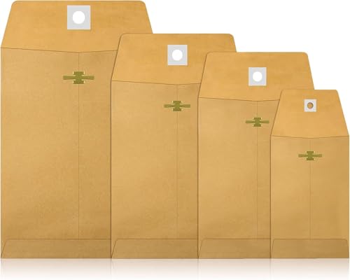Frienda 4 Sizes Clasp Envelopes Kraft Paper Catalog Clasp Envelope with Closure for Filing, Storing or Mailing Documents, 50 Pieces (6 x 9 In, 9 x 12 In, 10 x 13 In, 12 x 15.5 In,Brown) - color: Brown, size: 6 x 9 In, 9 x 12 In, 10 x 13 In, 12 x 15.5 In