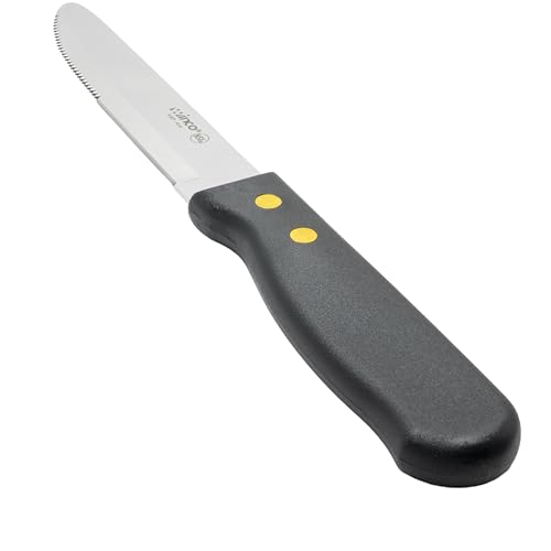 Winco Black Jumbo Plastic Steak Knife, Blade with Handle (Set of 12) - size: 5", style: Rounded Plastic