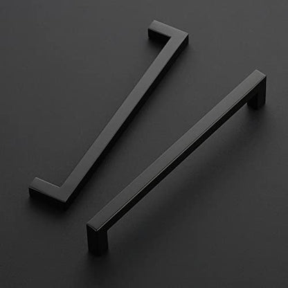 Ravinte Matte Black Cabinet Handles Square Pulls 8 Inch 10 Pack - size: 8-1/2 Inch (8 Inch Hole Center)