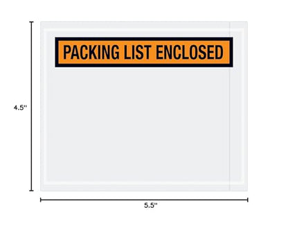 Aviditi PL12 Pre-Printed Envelope, Packing List Enclosed, 5-1/2 Length x 4-1/2 Width x 2 mil Thick, Orange (Case of 1000) by Aviditi