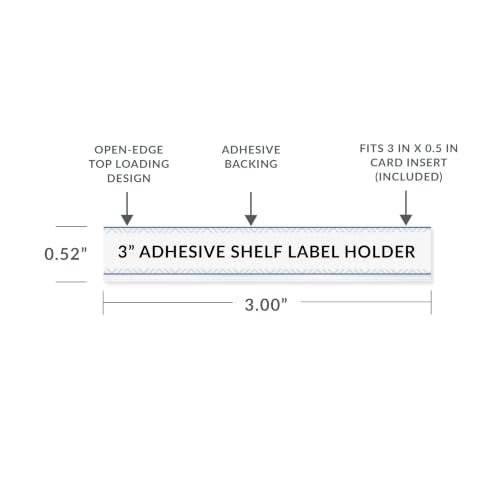 C-Line Self-Adhesive Label Holders, 1/2 x 3, Clear, 50 Pack (87607) - size: 1/2 x 3-Inch