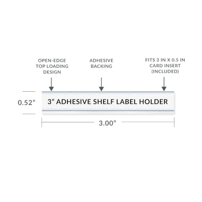 C-Line Self-Adhesive Label Holders, 1/2 x 3, Clear, 50 Pack (87607) - size: 1/2 x 3-Inch