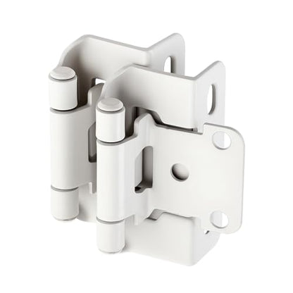 White Cabinet Hinges, 1/2 Inch Overlay, 4 Pack(2 Pairs) - color: White