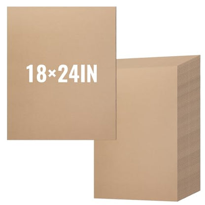 30 Pack Corrugated Cardboard Sheets 18x24 Inch, Large Cardboard Inserts for Shipping Packaging, Flat Cardboard Pads for Mailing, Packing, Art Projects, DIY Crafts