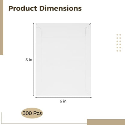300 PCS 6 x 8 Inch Self Seal Rigid Mailers, White Photo Mailers, Rigid Mailer Self Seal Cardboard Envelopes for Photos, Document, CD, Coins, Stamps (White-300) - color: White-300