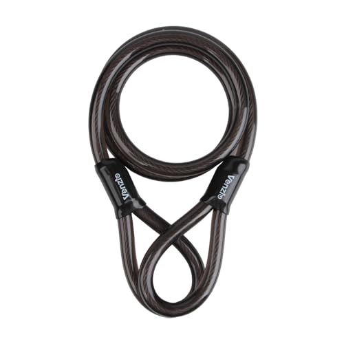 Venzio Heavy Duty 4FT 12mm (1/2 inch) Bike Lock Cable with Loops - size: 4FT