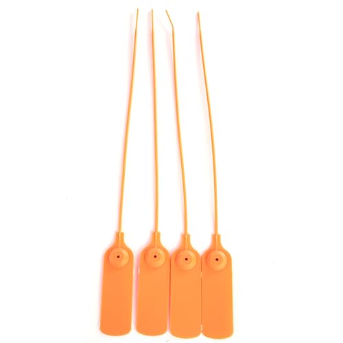 100Pcs 11.8in Cable Zip Ties, Pull Tite Self Locking Security Tags Plastic Tamper Seal Tags Disposable Tamper Proof Portable Zip Lock Tamper Seals (Orange)