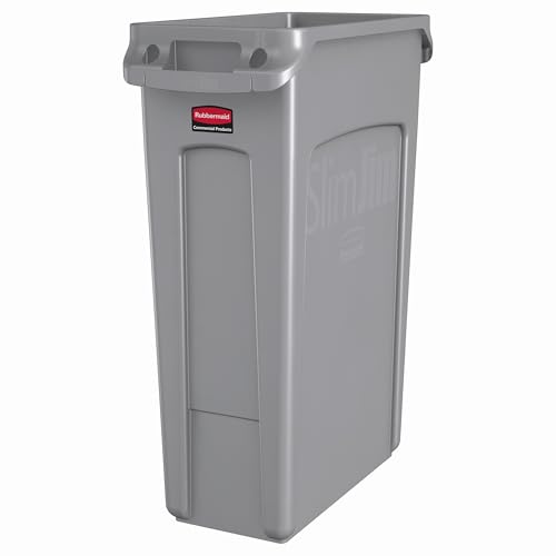 Rubbermaid Commercial Products Slim Jim Trash Can, Gray, 23-Gallon - color: Gray, size: 23 Gal