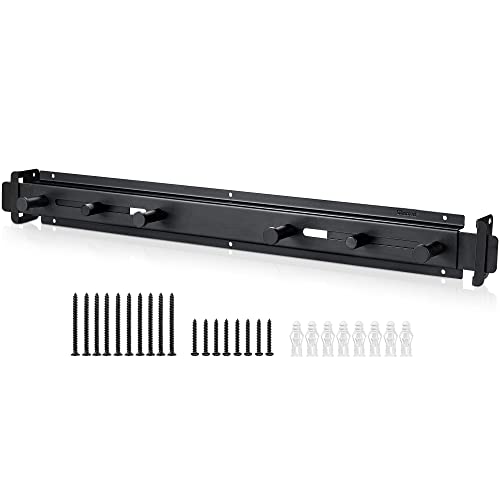 Door Bar Lock - Patented Door Barricade Security Bar - Home Safety Improvement, Door Reinforcement, Childproof, Break-in Prevention - Premium Grade Steel Door Mount for 34''-45'' Wide Doors - color: Black Long