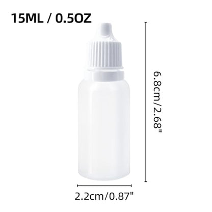 10Pcs 15ml Plastic Dropper Bottles, 0.5oz Small Squeeze Leakproof Dropper Bottle with Childproof Cap and Plug, Reusable Portable Eye Liquid Container for Travel White - color: White Cap