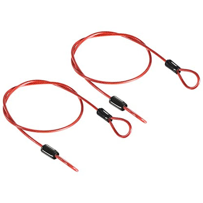PATIKIL Security Steel Cable 2.5mm x 0.5m/1.64ft Red 2pcs - color: Red, size: 2.5mmx0.5m
