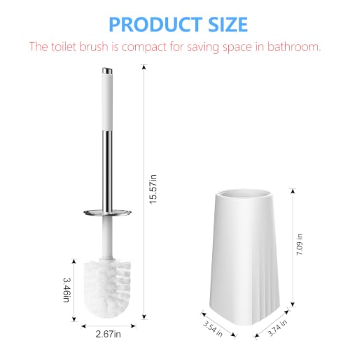 SetSail Toilet Brush, Holder Toilet Brushes for Bathroom,White,2 Packs - color: White, size: 2 packs