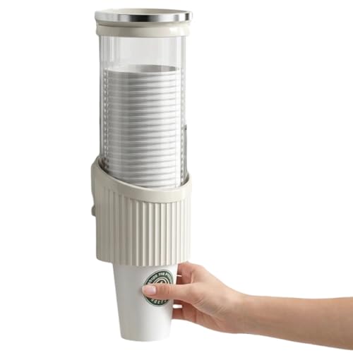 Cup Dispenser for Water Cooler - Fits 4oz - 7oz Disposable Cups | Upgraded Wall - Mounted Mouthwash Cup Dispenser for Bathroom, Office, Gym & School