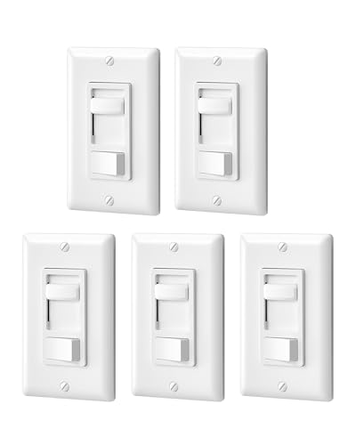 DEWENWILS 5 Pack Dimmer Switch, Single-Pole or 3-Way Dimmer Light Switch - size: 5 pack