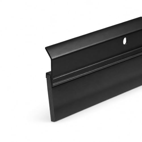 Randall Manufacturing V-63-BLK All-Season Door Sweep, Heavy Duty Aluminum, Ideal for Residential & Commercial Use, Easy Installation with Heavy Rubber Seal, Ensure Comfort and Security (Black, 3 FT) - color: Black, size: 3 Feet